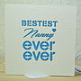 Bestest Nanny Ever Ever Laser Cut Card, thumbnail 4 of 4