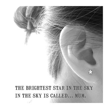 Silver Star Earrings. Brightest Star Mum, 3 of 5