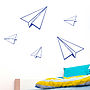 Set Of Five Paper Planes Wall Sticker, thumbnail 1 of 3