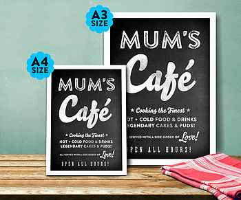 Mum's Or Dad's Kitchen 'Café' Chalkboard Print, 4 of 4