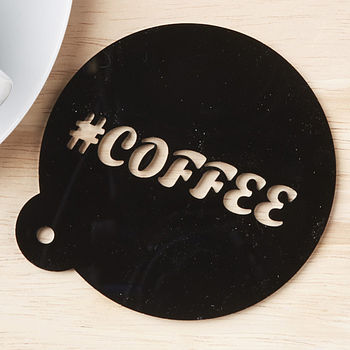 Personalised Hashtag Coffee Stencil, 3 of 5