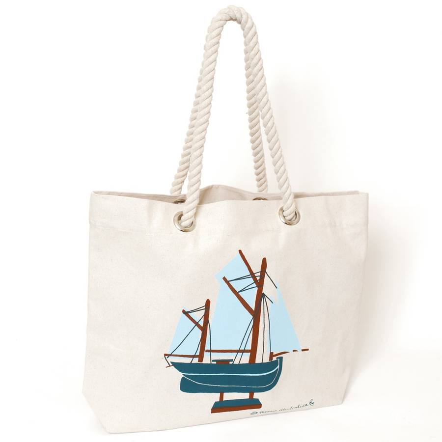 Sailing Ship Beach Bag By Memo Illustration
