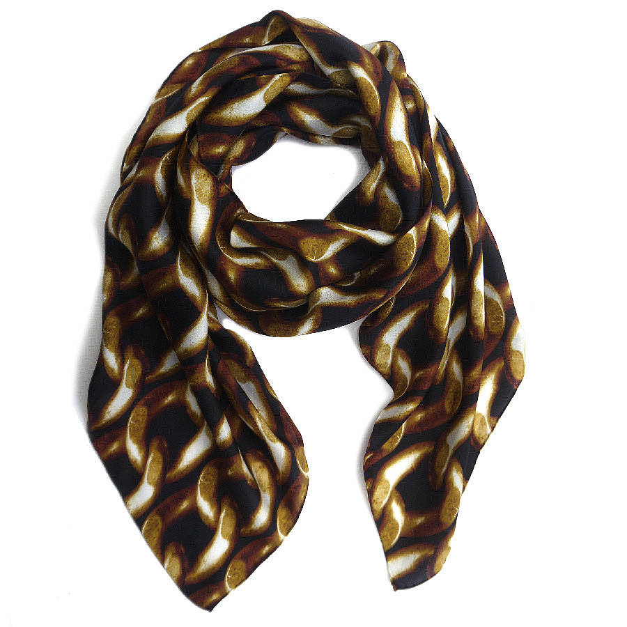 Chain Silk Habotai Scarf By KathKath Studio London | notonthehighstreet.com