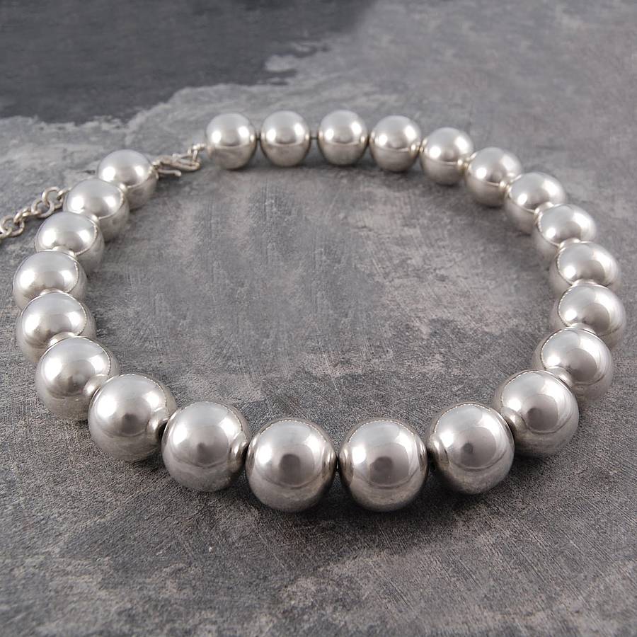 Classic Large Ball Sterling Silver Necklace By Otis Jaxon ...