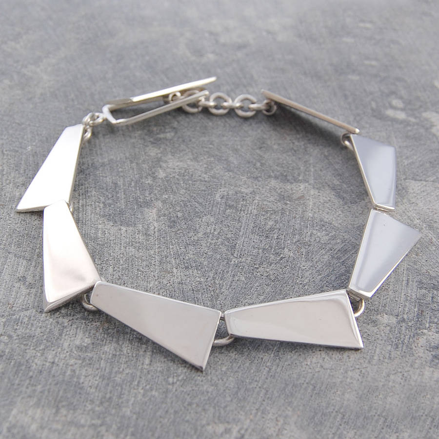 Geometric Sterling Silver Bracelet By Otis Jaxon | notonthehighstreet.com