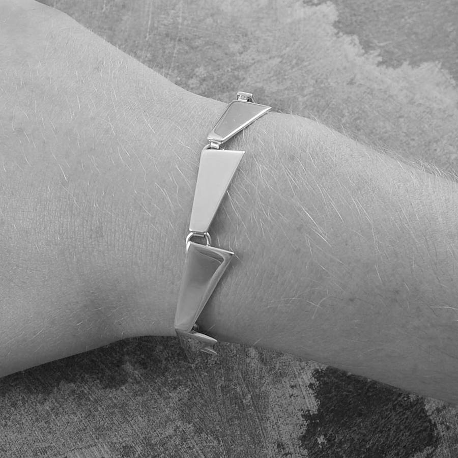 Geometric Sterling Silver Bracelet By Otis Jaxon