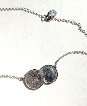 Double Sixpence Coin Necklace, 3 of 5