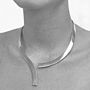 Curved Solid Silver Hinged Choker, thumbnail 2 of 3
