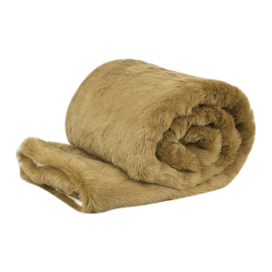 large luxury camel faux fur throw throw by dibor