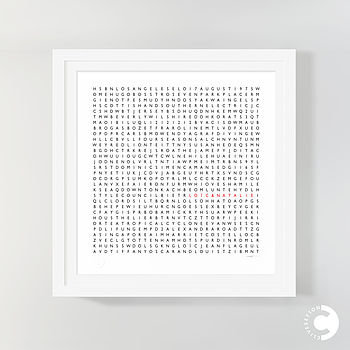 Personalised Word Search Silkscreen Print In 24ct Gold, 7 of 8