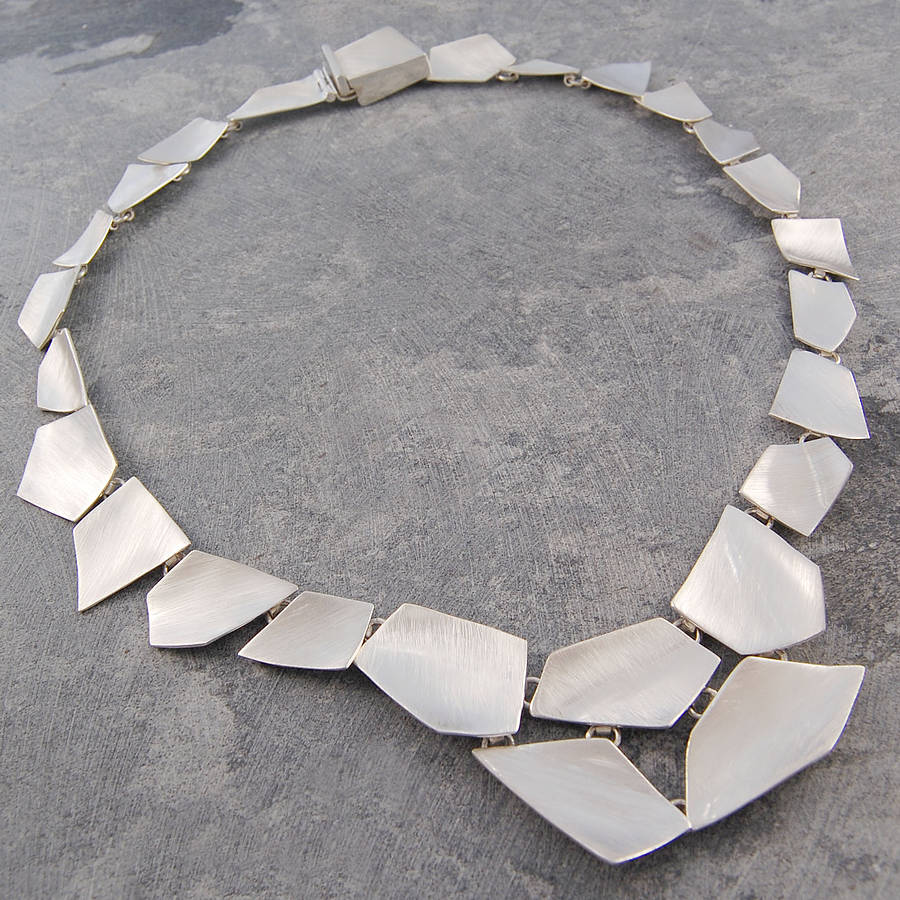 Brushed Silver Pentagon Necklace By Otis Jaxon ...
