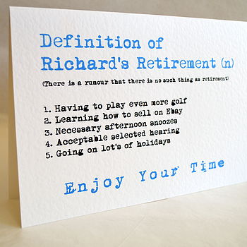 Personalised Definition Of Retirement Card, 5 of 12