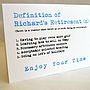 Personalised Definition Of Retirement Card, thumbnail 4 of 12