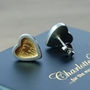 Sterling Silver And Gold Vermeil Heart Stud Earrings, thumbnail 4 of 6