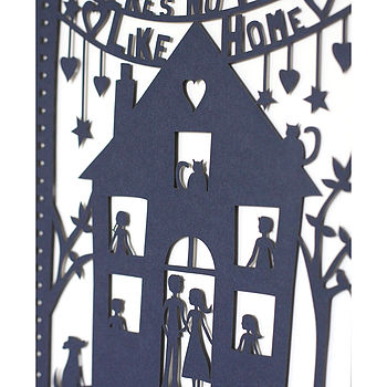 Family House Print Or Papercut In Mount, 2 of 5