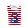 Red + White Breton Striped Number/Age T Shirt, thumbnail 5 of 8