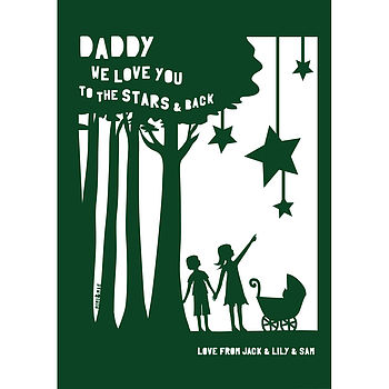 Daddy 'Love You To The Stars' Print Or Papercut, 4 of 5
