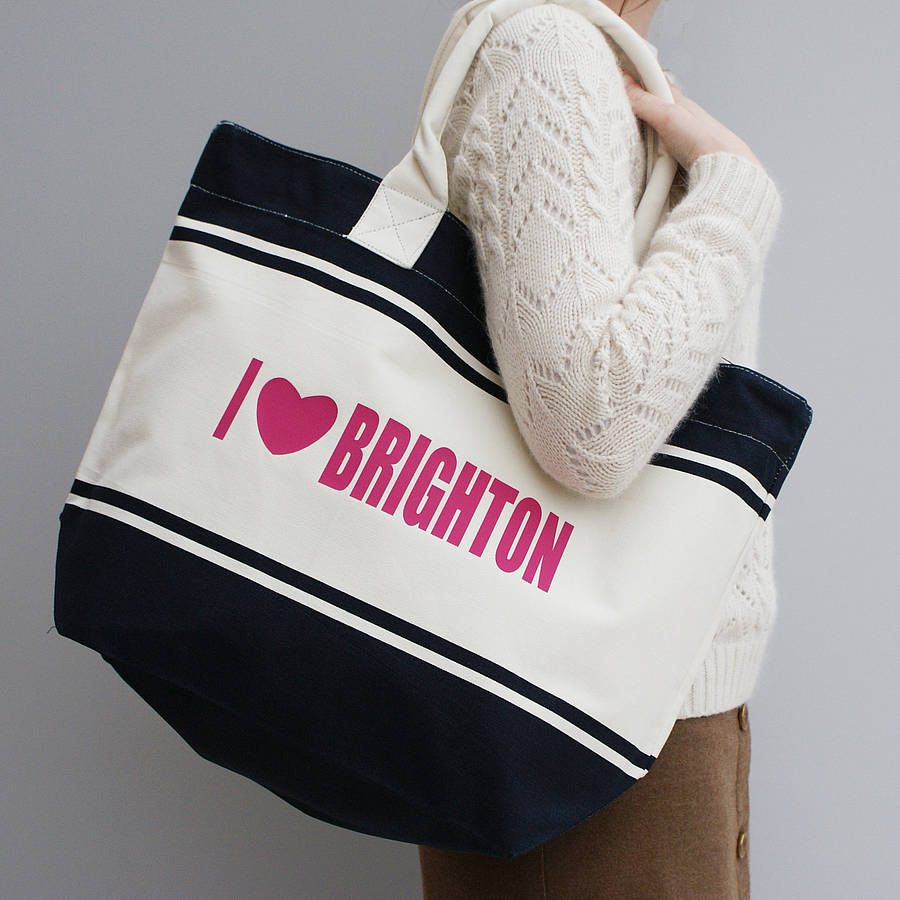 Personalised I Love… Colourful Beach Shopper Bag, 1 of 6