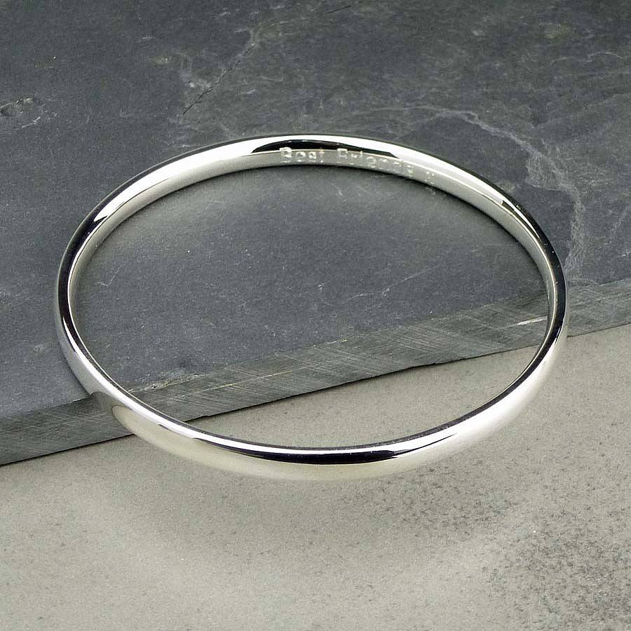 personalised chunky sterling silver bangle by hersey silversmiths ...