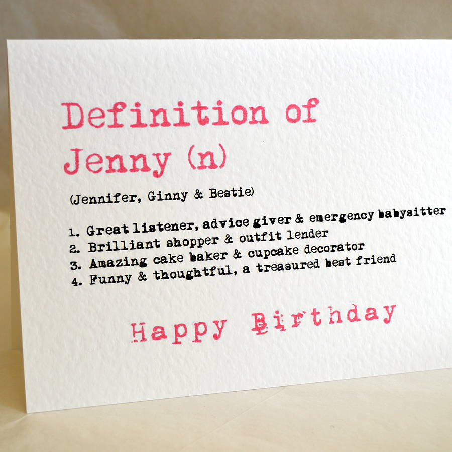 personalised definition birthday card by sew very english ...