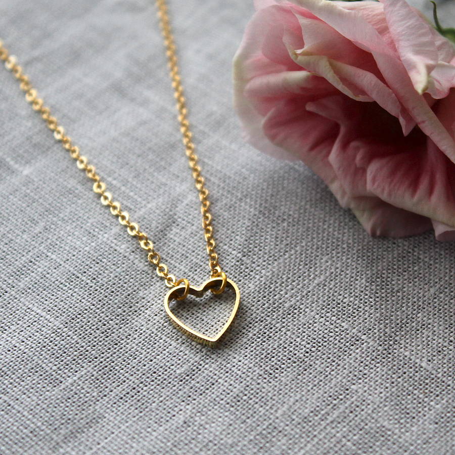 gold heart cut out necklace by little nell | notonthehighstreet.com