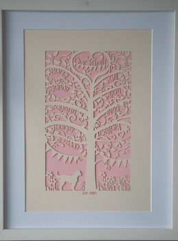 Family Tree Unframed A4 Papercut, 7 of 7