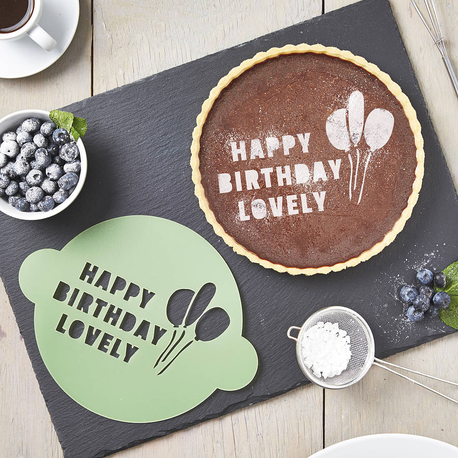 Personalised Happy Birthday Cake Stencil By Sophia Victoria Joy 