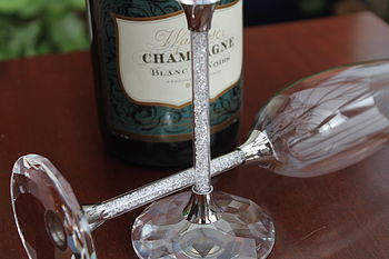 Pair Of Champagne Flutes With Swarovski Crystals, 2 of 3