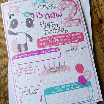 Personalised Girl's 2nd Birthday Card, 2 of 2