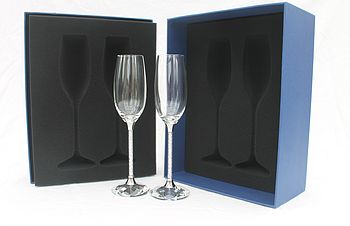 Pair Of Champagne Flutes With Swarovski Crystals, 3 of 3