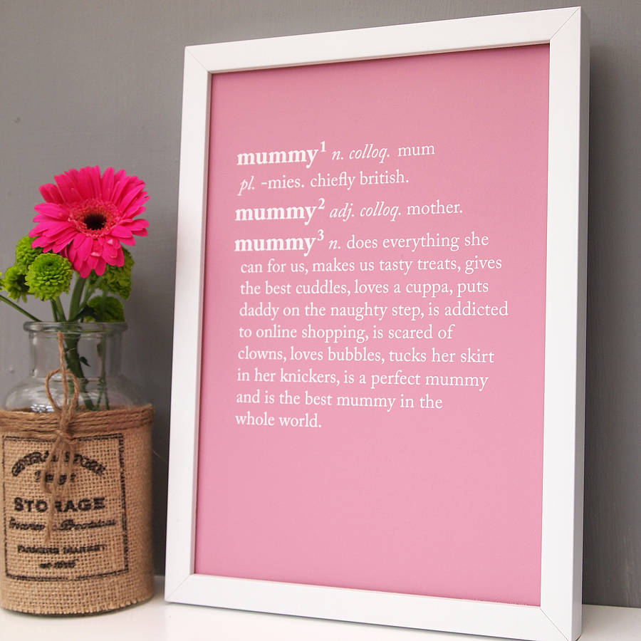 personalised mum / mummy dictionary print by coconutgrass ...