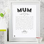 'My Mum' Poem Modern Style Art Print, thumbnail 1 of 4