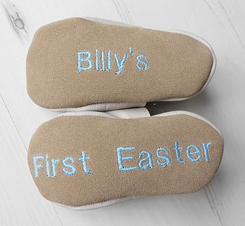Personalised First Easter Bunny Baby Shoes, 3 of 12