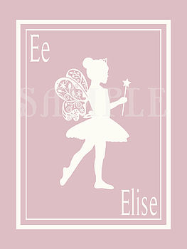 Personalised Fairy Girl Silhouette Print, 3 of 8