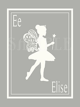 Personalised Fairy Girl Silhouette Print, 5 of 8