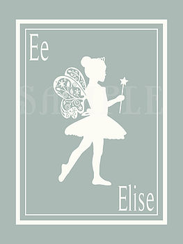 Personalised Fairy Girl Silhouette Print, 6 of 8