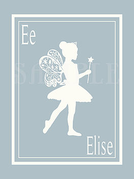Personalised Fairy Girl Silhouette Print, 4 of 8