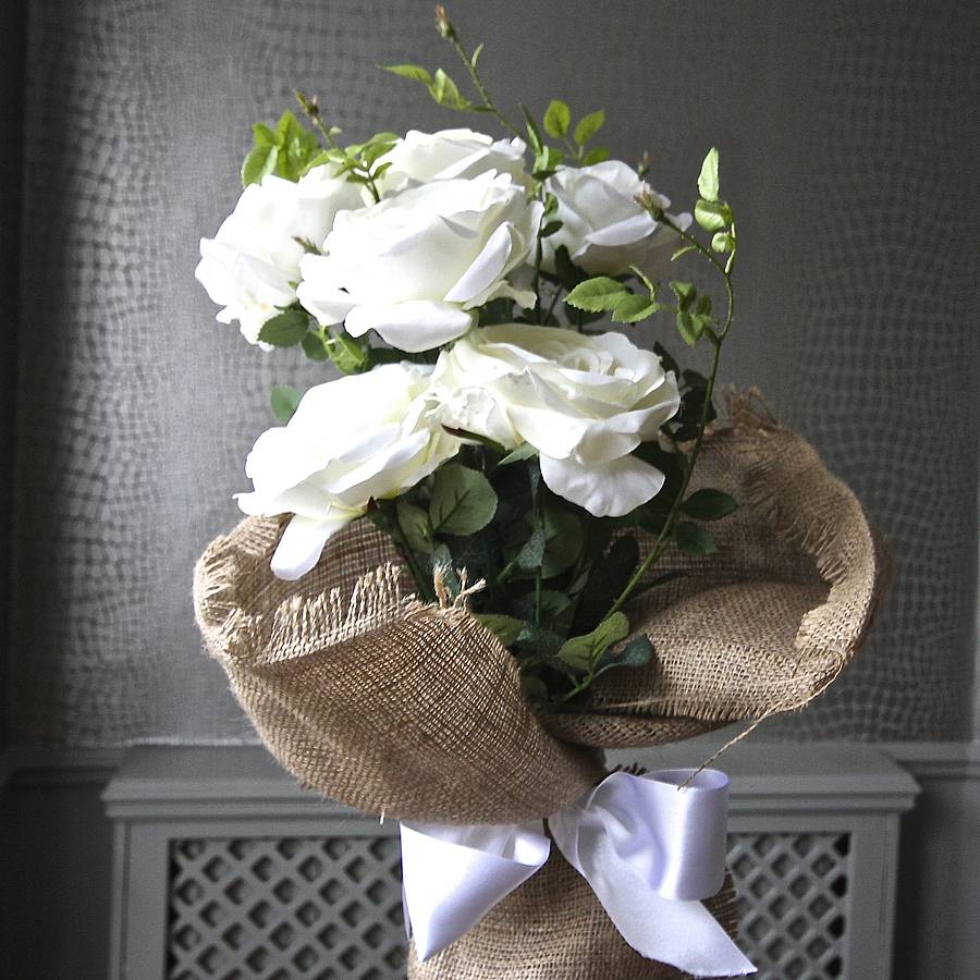 Silk White Rose By London Garden Trading