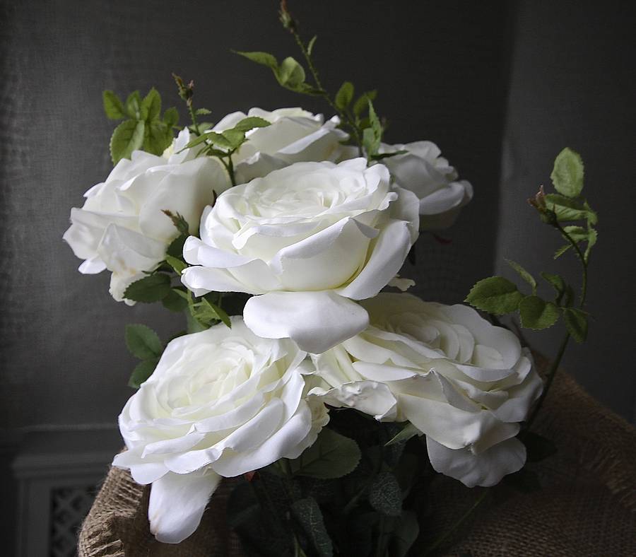 Silk White Rose By London Garden Trading | notonthehighstreet.com