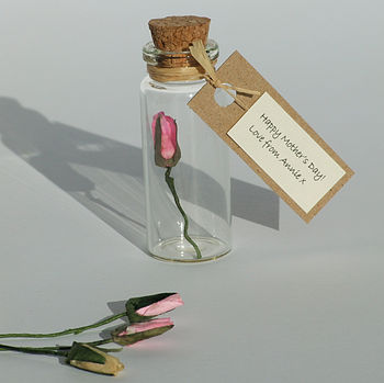 Tiny Personalised Rosebud In A Bottle, 12 of 12