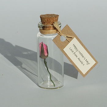 Tiny Personalised Rosebud In A Bottle, 11 of 12