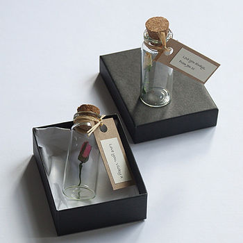 Tiny Personalised Rosebud In A Bottle, 8 of 12