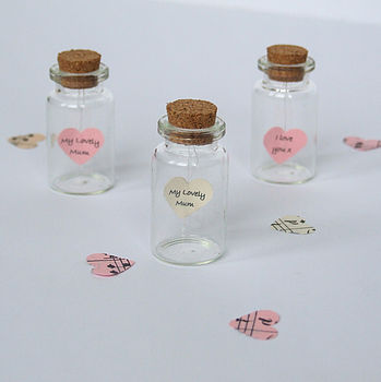 tiny personalised heart message in a bottle by made in words ...
