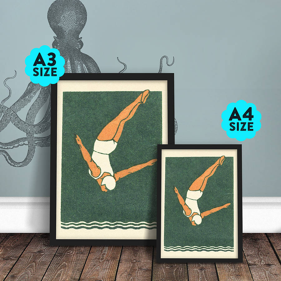 swan dive print by ink & sons | notonthehighstreet.com