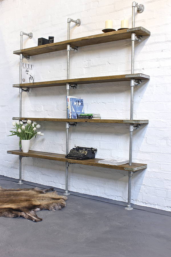 Anna Reclaimed Wood And Steel Pipe Urban Bookcase By Urban Grain