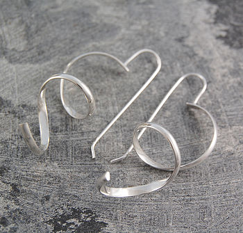 Curled Spiral Sterling Silver Drop Earrings, 3 of 6