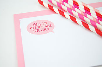 12 Pink Children's Thank You Cards, 3 of 3