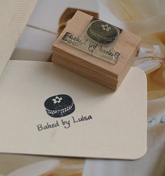 Personalised 'Baked By' Macaron Stamp, 2 of 3