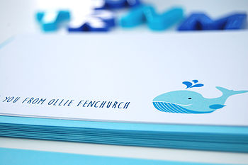 12 Personalised A6 Whale Thank You Cards, 3 of 5