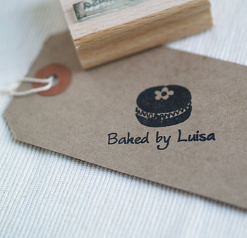 Personalised 'Baked By' Macaron Stamp, 3 of 3